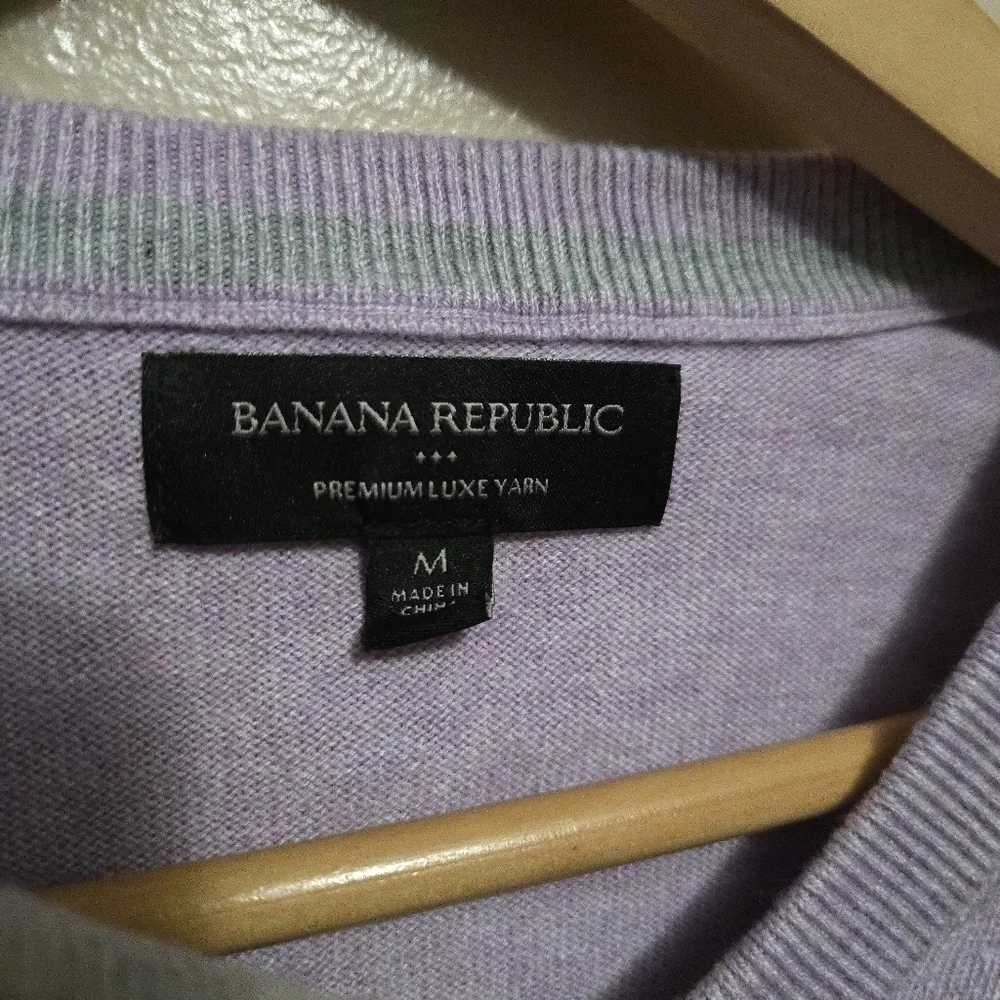 Banana Republic Men's Premium Luxe Yarn V-Neck Sweaters Bundle of 2